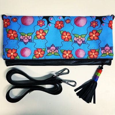 Custom handbag for Metis Artist using fabric designed by the artist